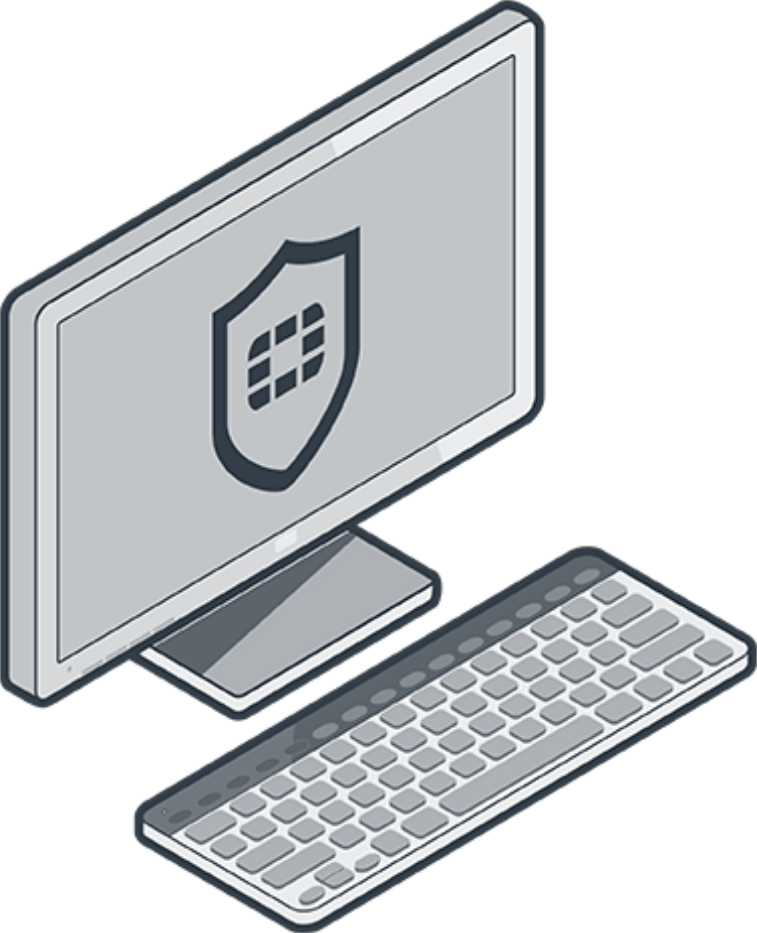 FortiClient Monitor/Keyboard Isometric