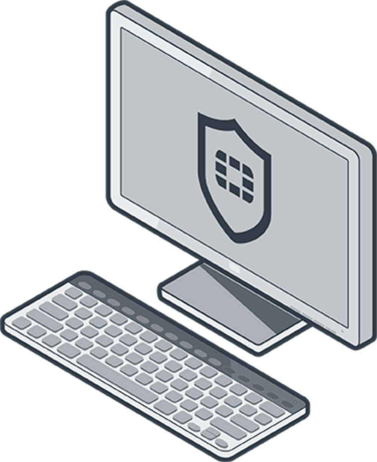 FortiClient Monitor/Keyboard Isometric